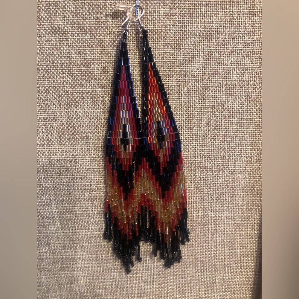 Seed Bead fringe earrings